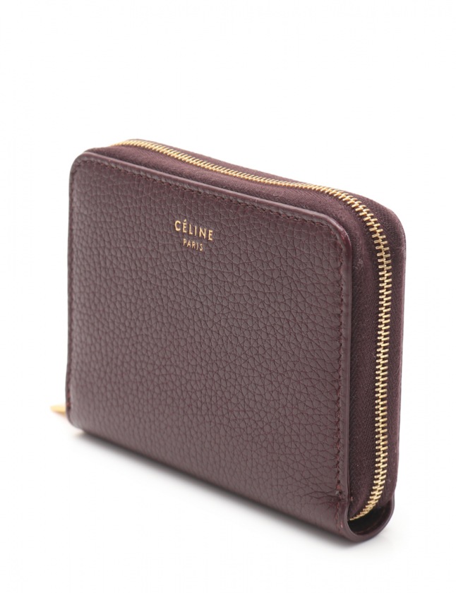 CELINE セリーヌ バーガンディ レザー コインケース