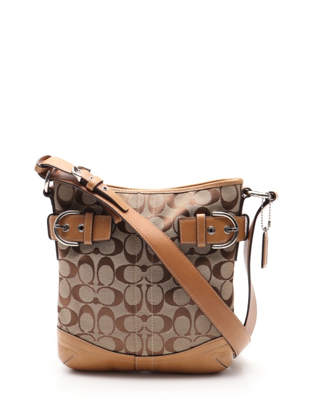 Aiu COACH シグネチャー ワンショルダーバッグ キャンバス COACH コーチ シグネチャー キャンバス レザー ワンショルダー