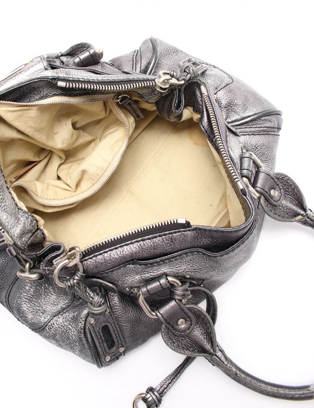 クロエ CHLOE ショルダーバッグ パディントン グレーメタリック レザー 