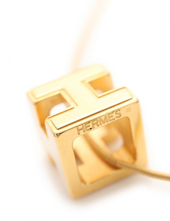 エルメス HERMES ネックレス カージュドアッシュ Hキューブ