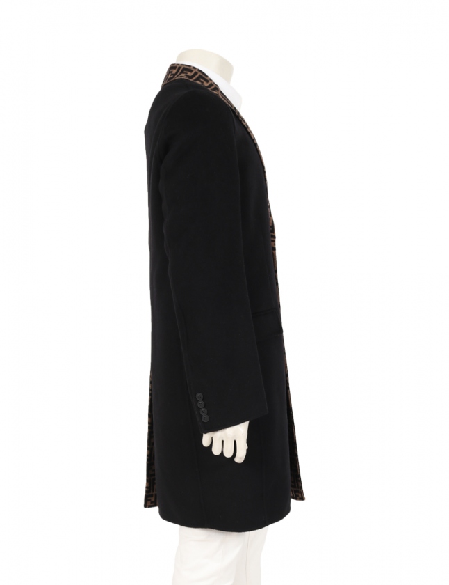FENDI ズッカ 総柄 ボア ジャケット コート キルティング XL ブラック 23120941_4.jpg