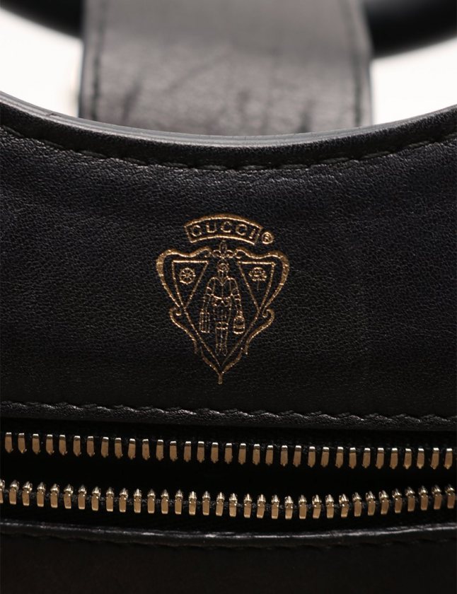 グッチ GUCCI ハンドバッグ スティラップ 黒 277514 レザー レディース 