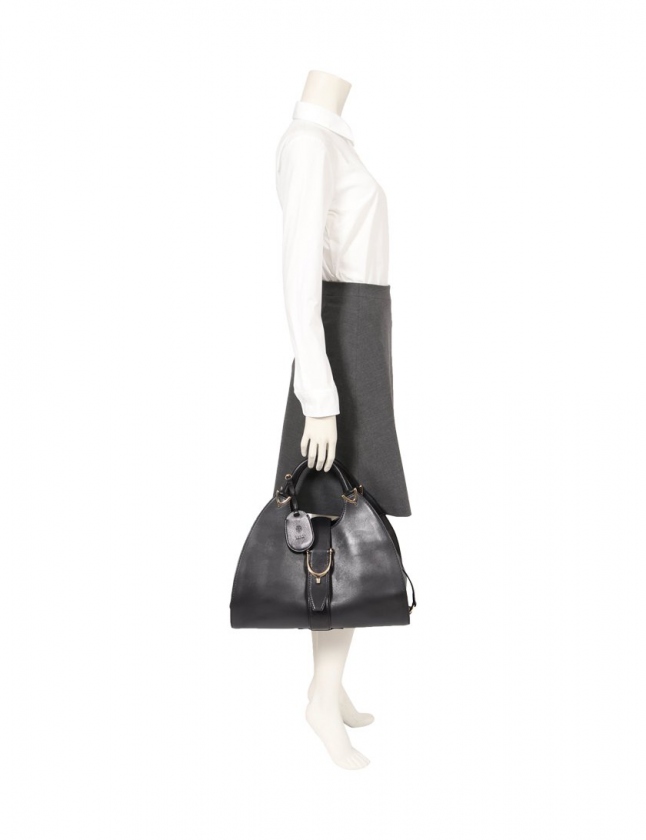 グッチ GUCCI ハンドバッグ スティラップ 黒 277514 レザー レディース 
