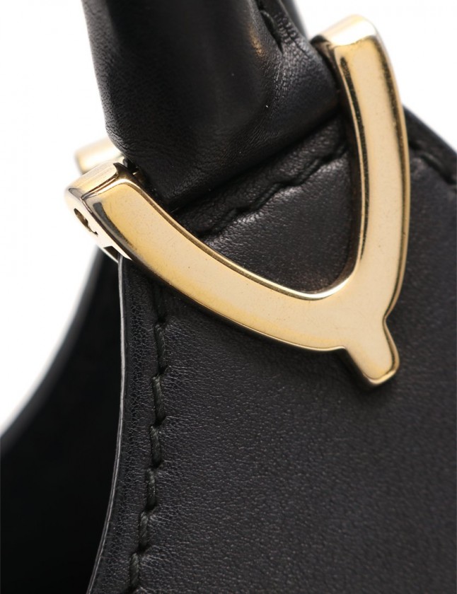 グッチ GUCCI ハンドバッグ スティラップ 黒 277514 レザー レディース 