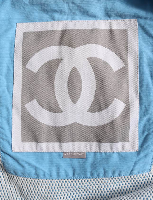 シャネル CHANEL ベスト スポーツライン ココマーク 水色 36 トップス 