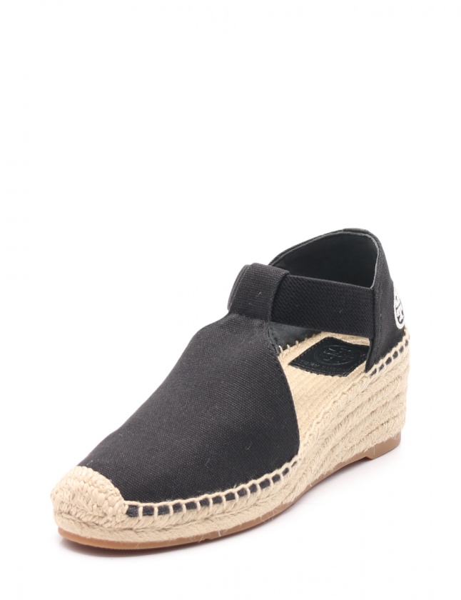 トリーバーチ TORY BURCH エスパドリーユ 黒 7 シューズ 24cm  