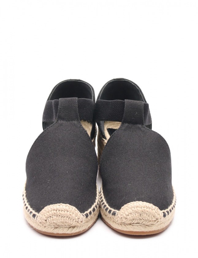 トリーバーチ TORY BURCH エスパドリーユ 黒 7 シューズ 24cm