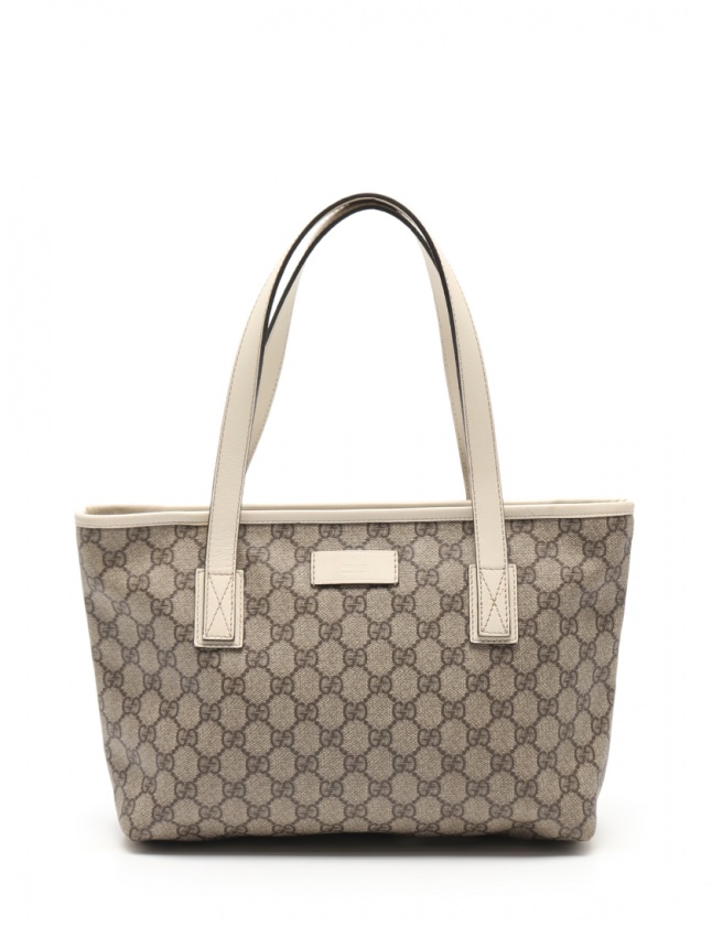 グッチ GUCCI トートバッグ GGスプリーム ベージュ アイボリー 211138 