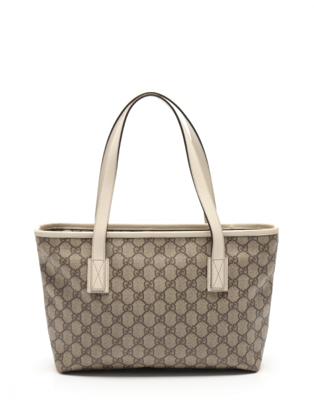 グッチ GUCCI トートバッグ GGスプリーム ベージュ アイボリー 211138  