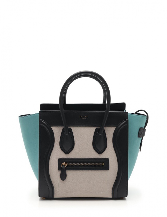 Céline グレー/ピンク レザー トートバッグ 記し