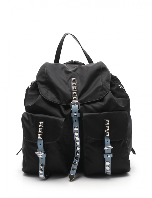 プラダ PRADA バックパック リュック 黒 1BZ811 テスート スタッズ VEW 