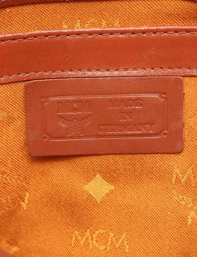 エムシーエム MCM ハンドバッグ ミニボストン ヴィセトス 茶 PVC レザー レディース