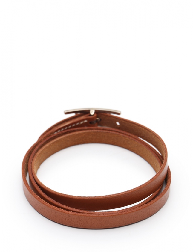 エルメス　アピ3 ロング　皮 バングル HERMES エルメス アピ3 ロングブレスレット シルバー金具 ブラック