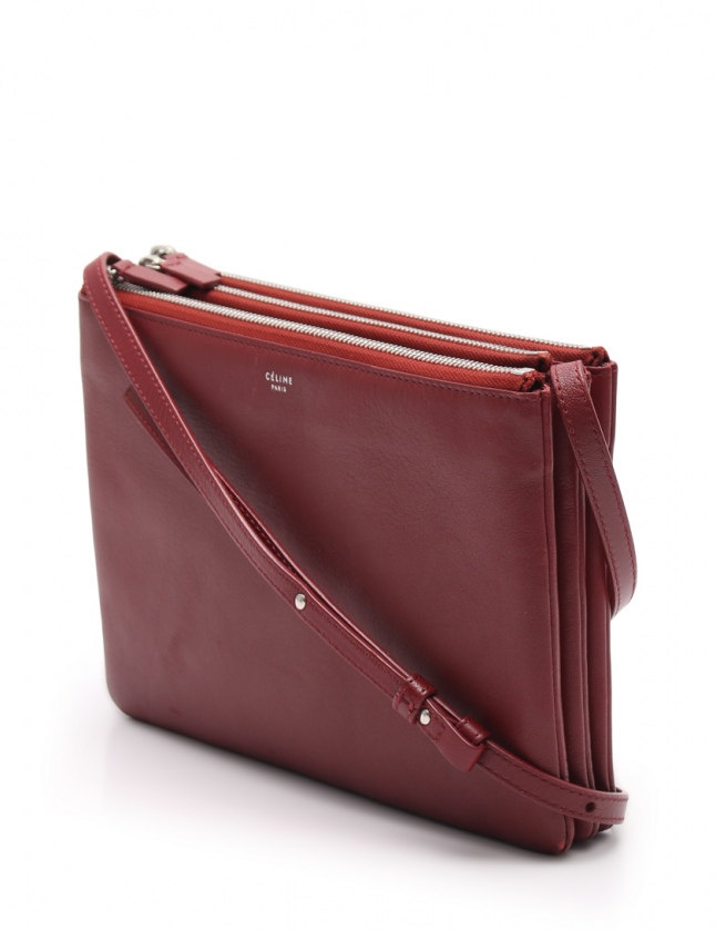 セリーヌ CELINE ショルダーバッグ トリオ ラージ バーガンディー  