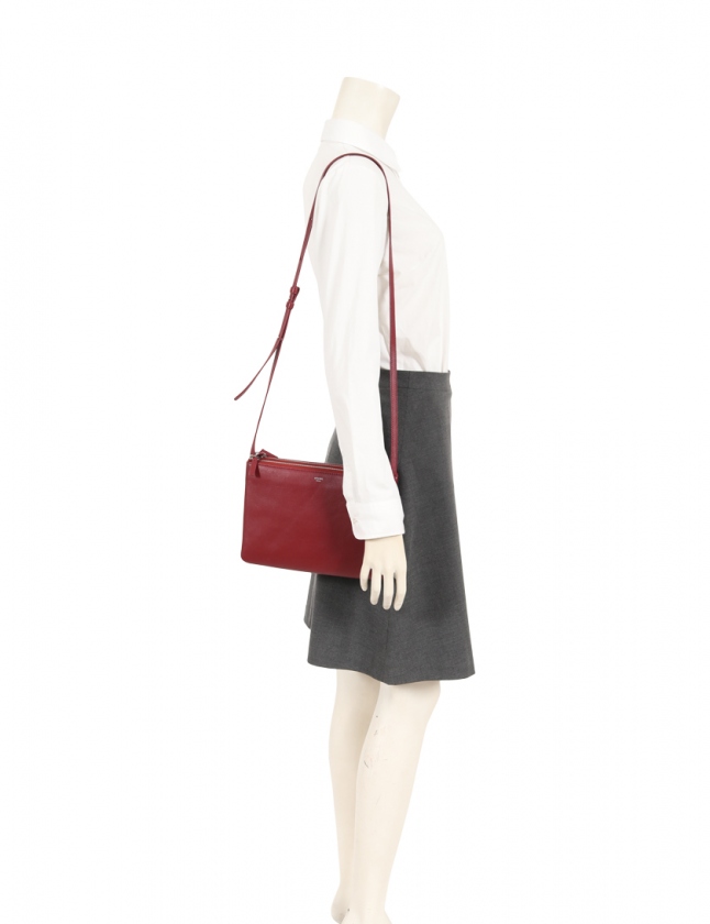 セリーヌ CELINE ショルダーバッグ トリオ ラージ バーガンディー 