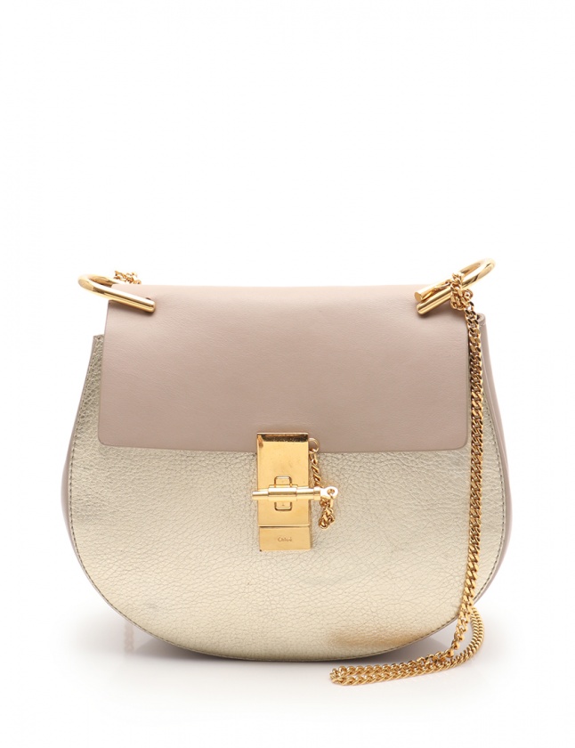 クロエ CHLOE ショルダーバッグ ドリュー グレーベージュ ゴールド 