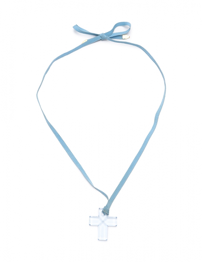 バカラ Baccarat ネックレス 水色 アクセサリー クリスタルガラス