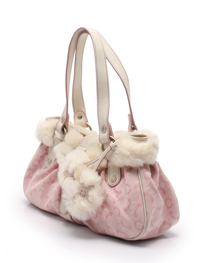 セリーヌ CELINE ショルダーバッグ Cマカダム ピンク アイボリー 