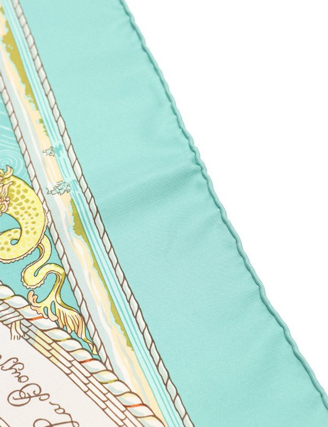 エルメス HERMES スカーフ カレ90 黄緑 マルチカラー 小物 シルク per