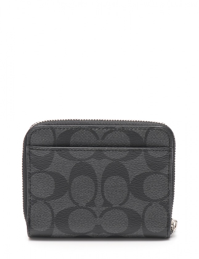 コーチ シグネチャー F30308 ラウンドファスナー 財布 ユニセックス☆0204 コーチ COACH ラウンドファスナー財布 シグネチャー ダークグレー 黒