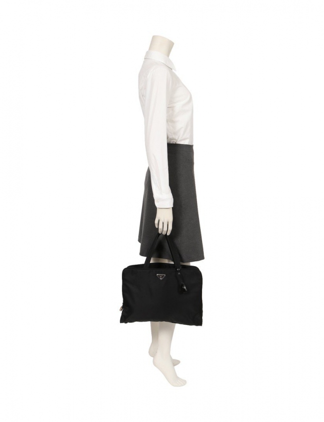 プラダ PRADA ハンドバッグ 黒 B8496 ナイロン レザー TESSUTO SPORT 