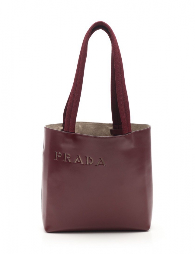 プラダ PRADA トートバッグ ボルドー B10188 レザー ナイロン VITTELO 