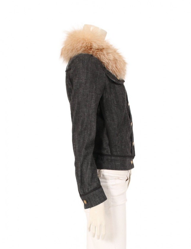 ルイヴィトン LOUIS VUITTON デニムジャケット ダークグレー 34  