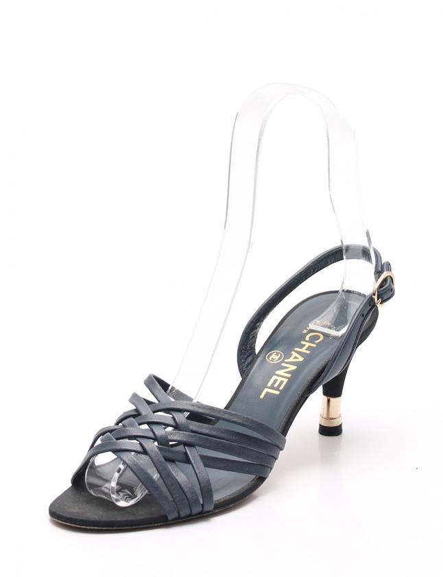 CHANEL ネイビー サンダル 37