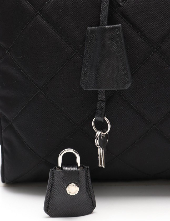 プラダ PRADA チェーンショルダーバッグ 黒 BL0903 ナイロン レザー