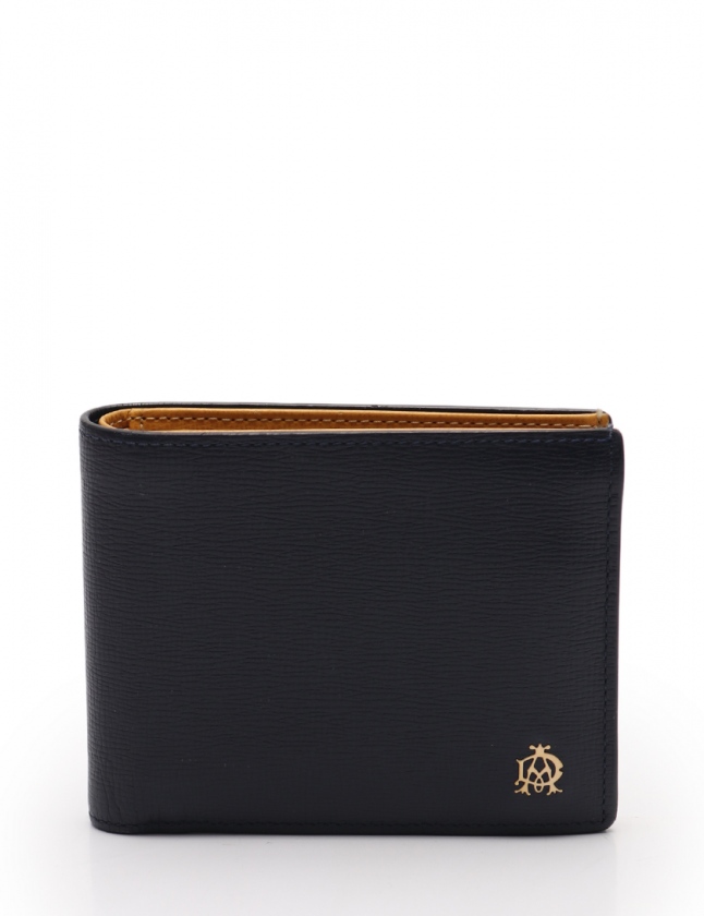 ダンヒル Dunhill 二つ折り札入れ 財布 パスケース ネイビー 黄 小物 レザー L2t731n Belgrave メンズ 114 ベクトルパーク