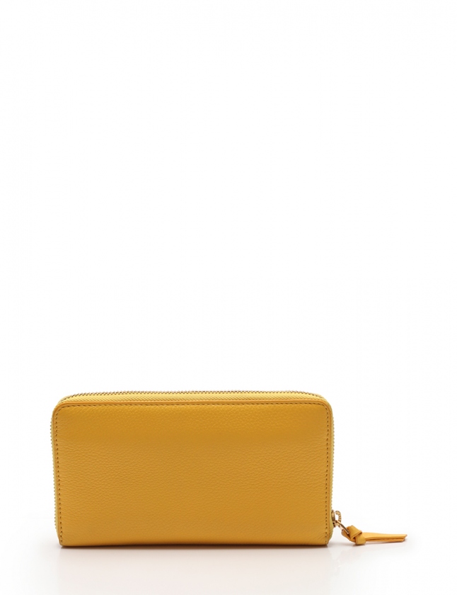 トリーバーチ TORY BURCH ラウンドファスナー長財布 黄 小物 レザー