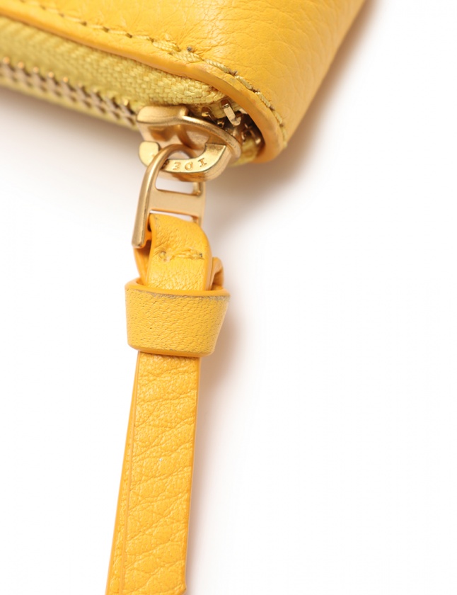 トリーバーチ TORY BURCH ラウンドファスナー長財布 黄 小物 レザー