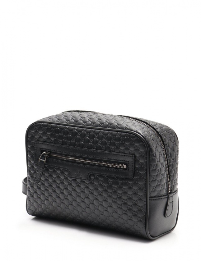 グッチ GUCCI セカンドバッグ クラッチバッグ マイクログッチシマ 黒 