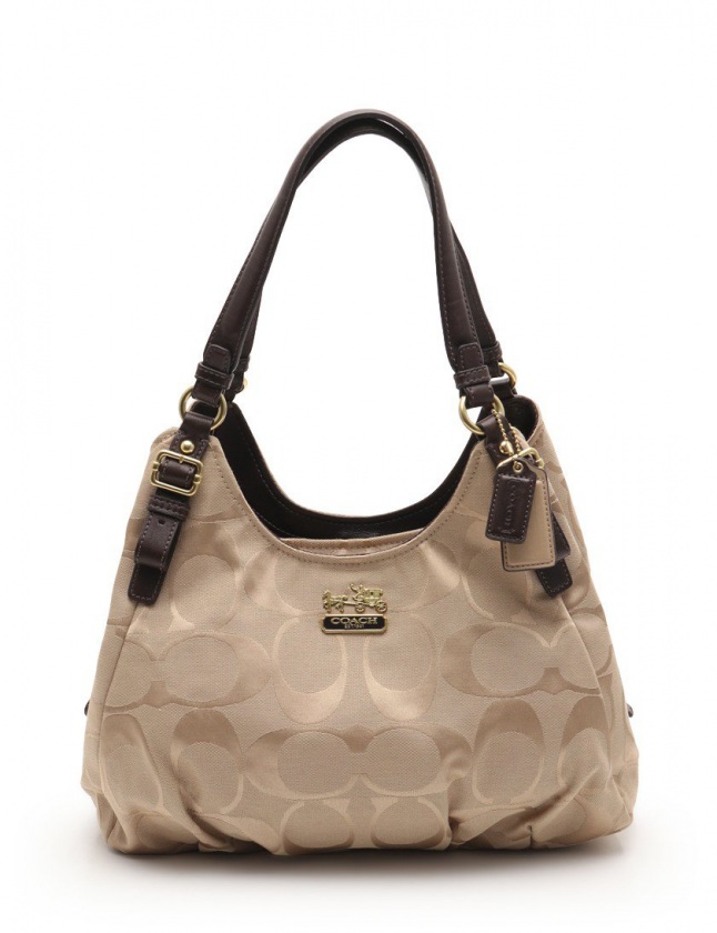 コーチ COACH ショルダーバッグ シグネチャー ベージュ ダークブラウン 