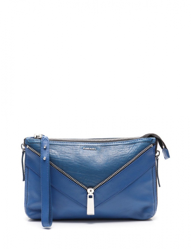 ディーゼル DIESEL クラッチバッグ ショルダーバッグ 青 レザー 2WAY 