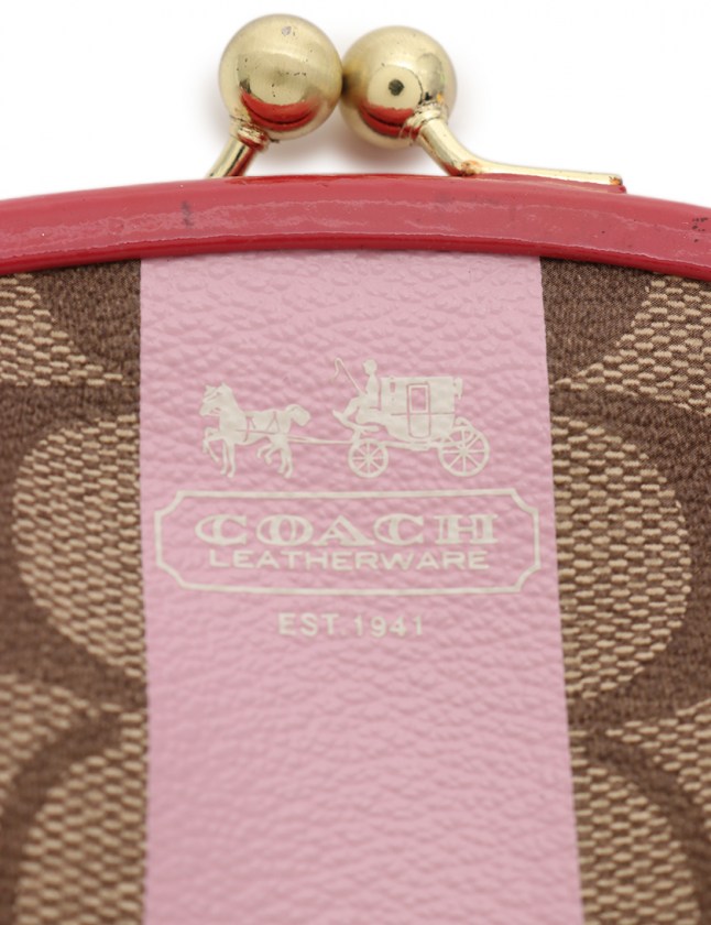 COACH/コーチ　がま口　小物入れ★ COACH】コーチ がま口 シグネチャー コインケース パテント
