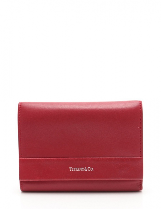 【美品 付属品完備】ティファニー 三つ折り 財布 ボタン ロゴ 金具 レザー 美品 付属品完備】ティファニー 三つ折り 財布 ボタン ロゴ 金具 レザー