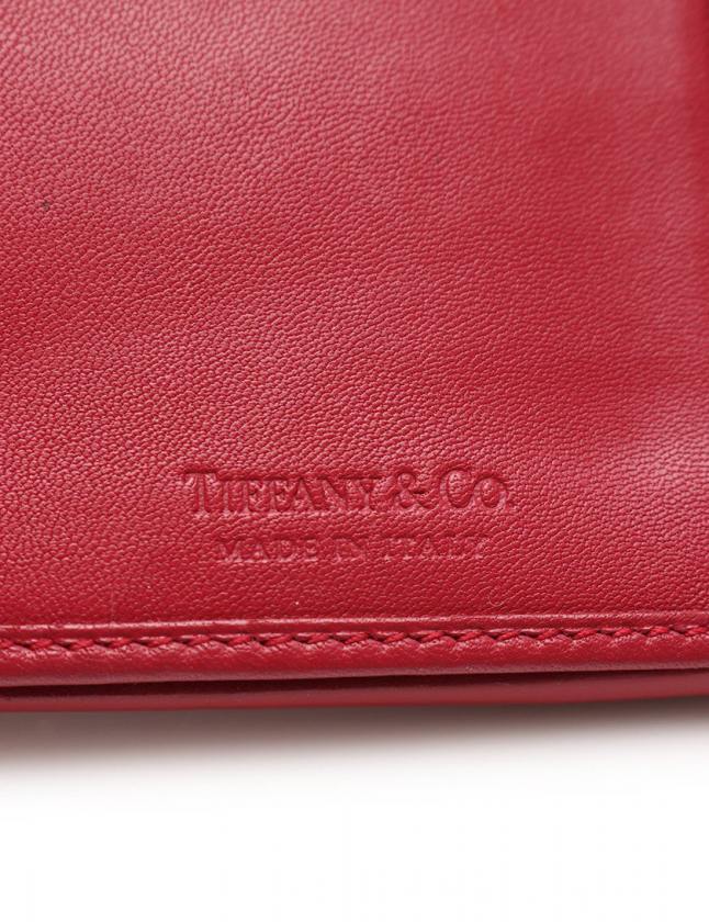 ティファニー TIFFANY & CO. 三つ折り財布 赤 小物 レザー レディース