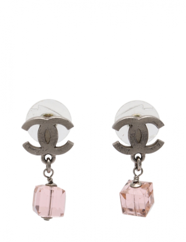 シャネル CHANEL ピアス ココマーク シルバー ピンク