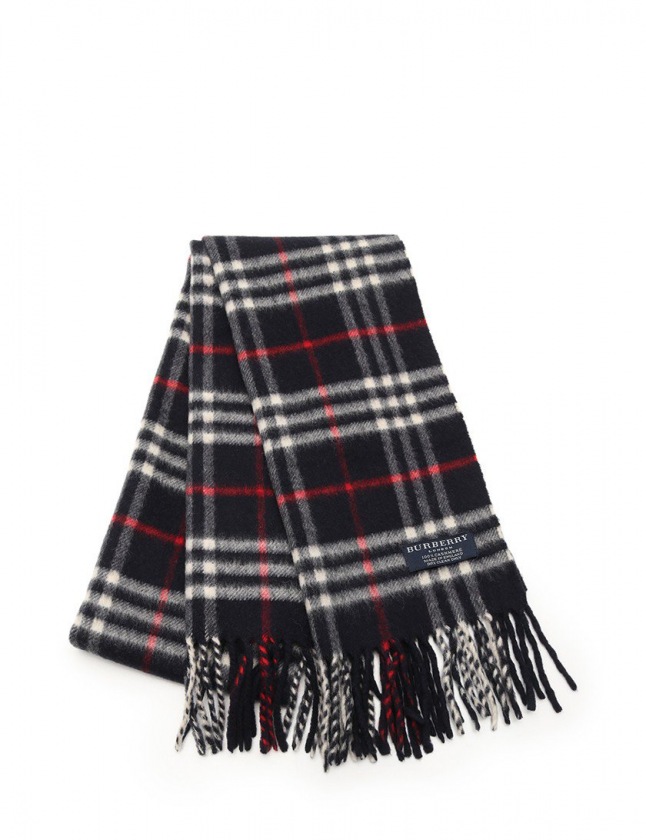バーバリー ロンドン BURBERRY LONDON マフラー ネイビー 白 赤 小物 