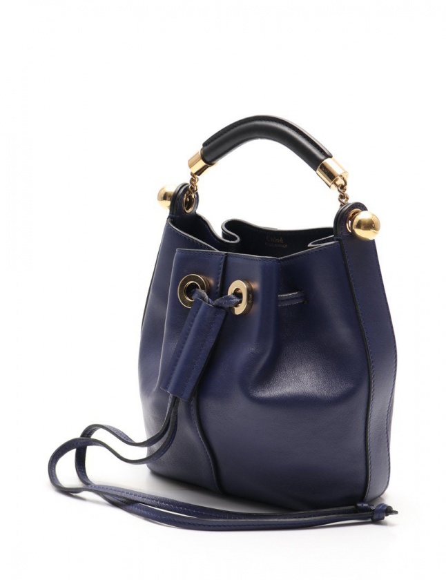 クロエ CHLOE ハンドバッグ ショルダーバッグ ガラ ネイビー レザー