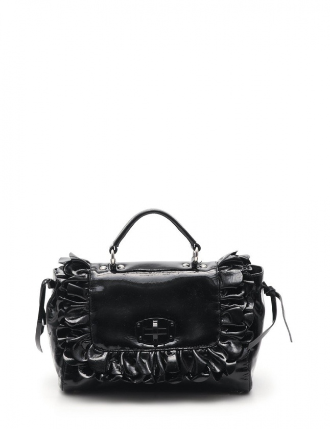 ミュウミュウ miumiu ハンドバッグ 黒 RN0679 エナメルレザー