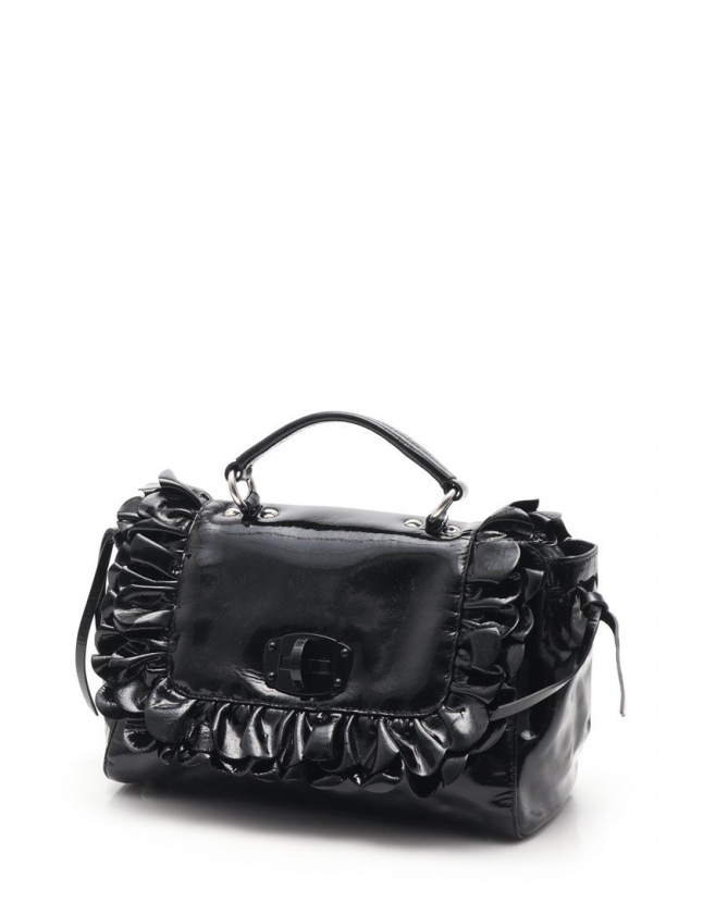 ミュウミュウ miumiu ハンドバッグ 黒 RN0679 エナメルレザー 2WAY 