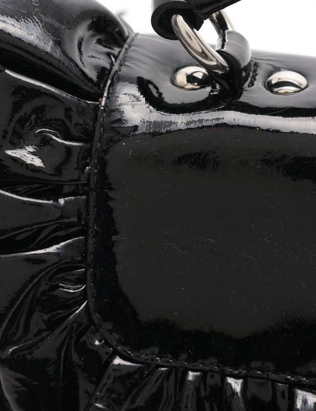 ミュウミュウ miumiu ハンドバッグ 黒 RN0679 エナメルレザー 2WAY