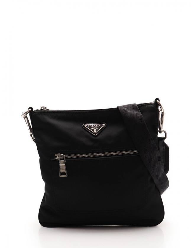プラダ PRADA ショルダーバッグ 黒 BT0716 ナイロン レザー TESSUTO 