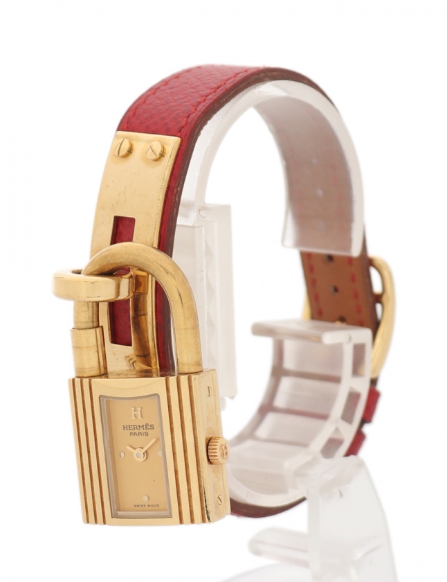1円スタート】HERMES エルメス ケリーウォッチ GP ボルドー文字盤
