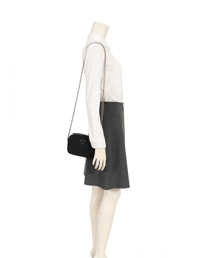 PRADA プラダ ウエストポーチ レディース キルティング チェーン PRADA】プラダ『キルティング ナイロン チェーンショルダー