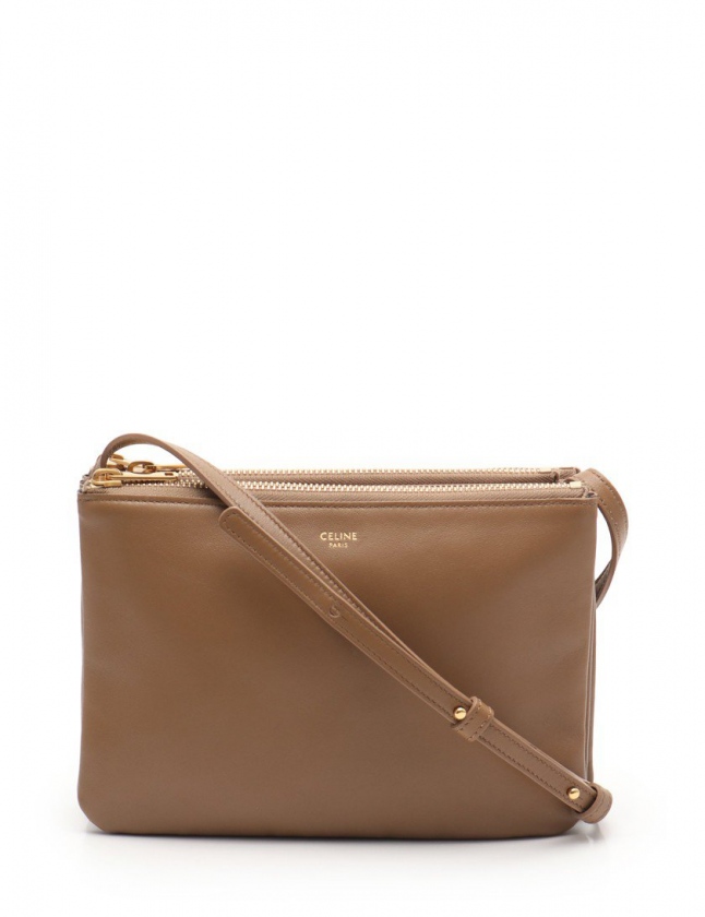 セリーヌ CELINE ショルダーバッグ トリオ スモール ライトキャメル 