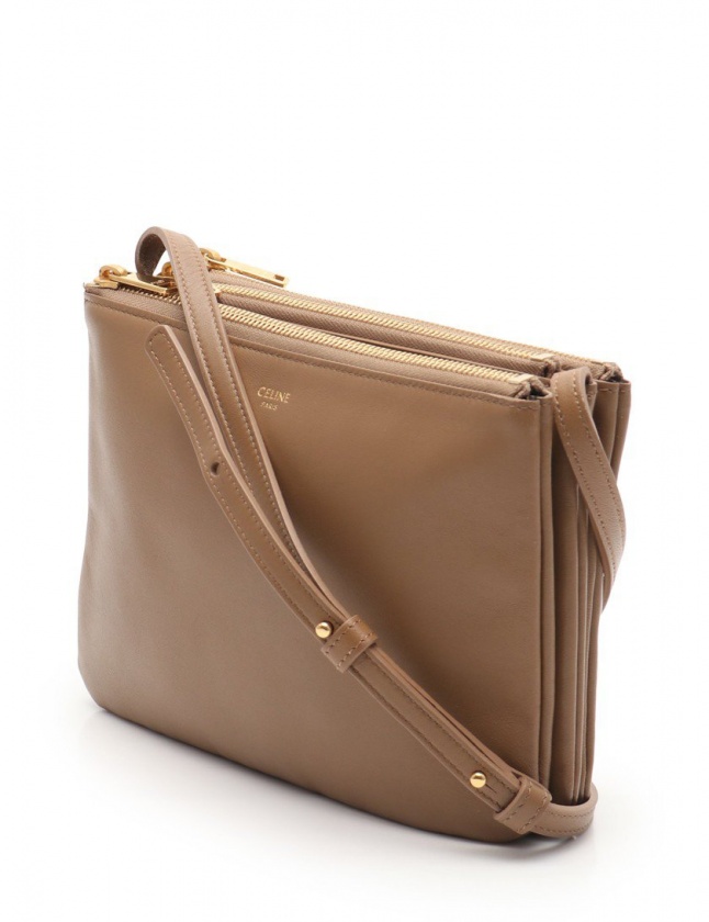 セリーヌ CELINE ショルダーバッグ トリオ スモール ライトキャメル 