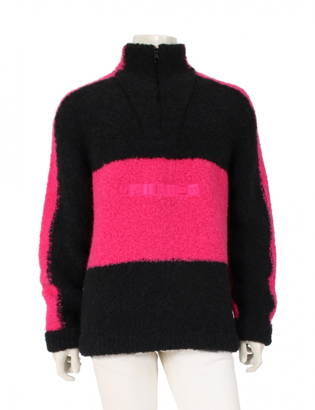 ルイヴィトン Louis Vuitton ニット エンブロイダリーロングスリーブオーバーサイズフリースジャンパー 黒 ピンク Xl トップス 1a5cen ウール 19aw メンズ 114 ベクトルパーク